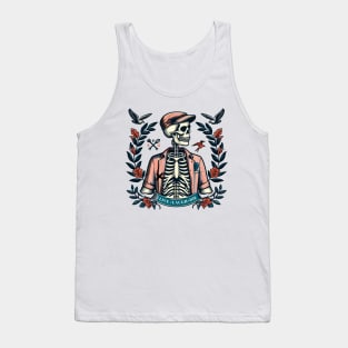 preppy skeleton Live Laugh Die Tank Top